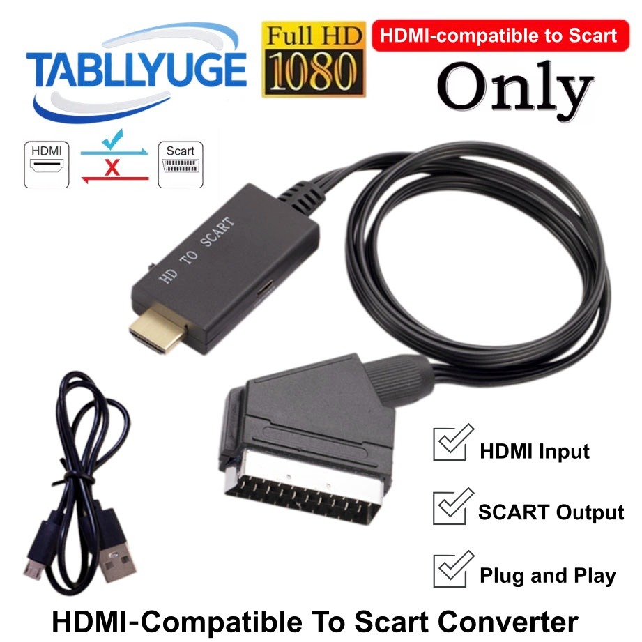Scart To Hdmi - Kabel konwerter HDMI-kompatybilny na SCART Adapter